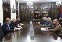 Շիրակի մարզպետ Դավիթ Առուշանյանն ընդունել է աշխատանքային այցով Շիրակի մարզում գտնվող Ջրային կոմիտեի նախագահին